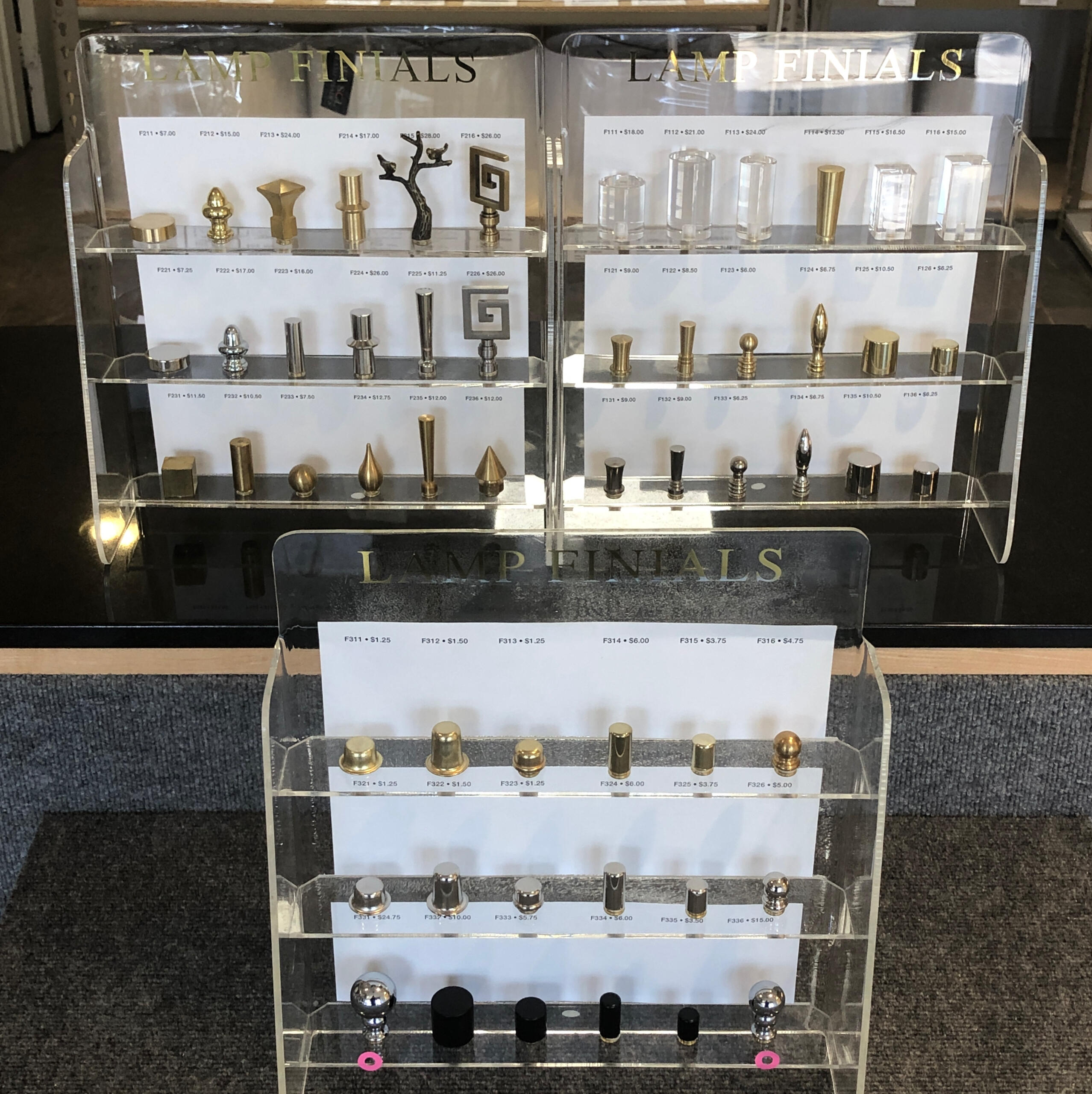 Decorative Finials for Lampshades lampshade finial grouping